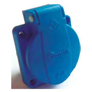 Base schuko de empotrar Aparelec BDO IP54 16 A 2P+T azul