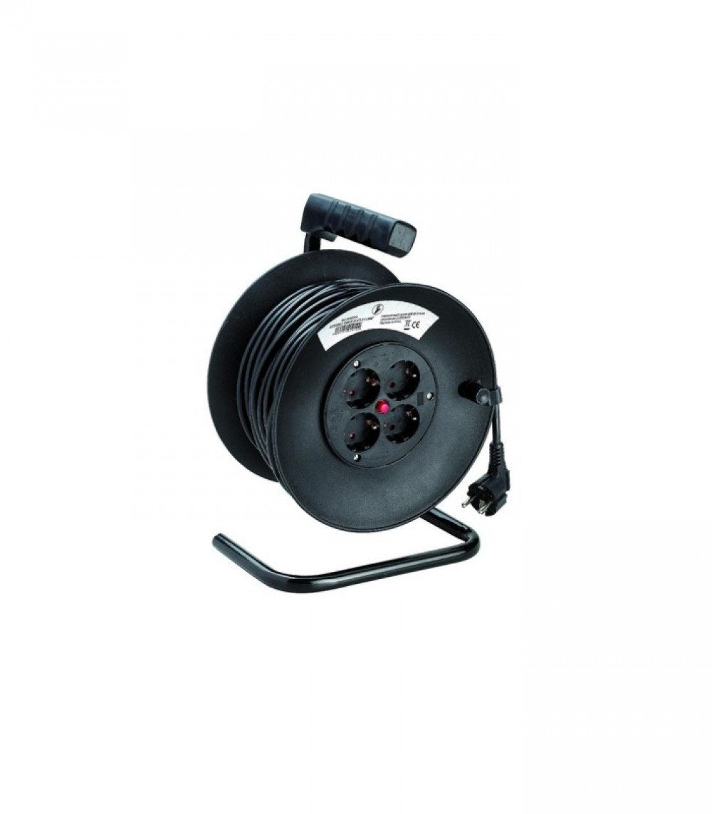 Alargador enrollable de tambor Electrobilsa con protección de 25 o 50 m, cable 3 × 1,5 mm²