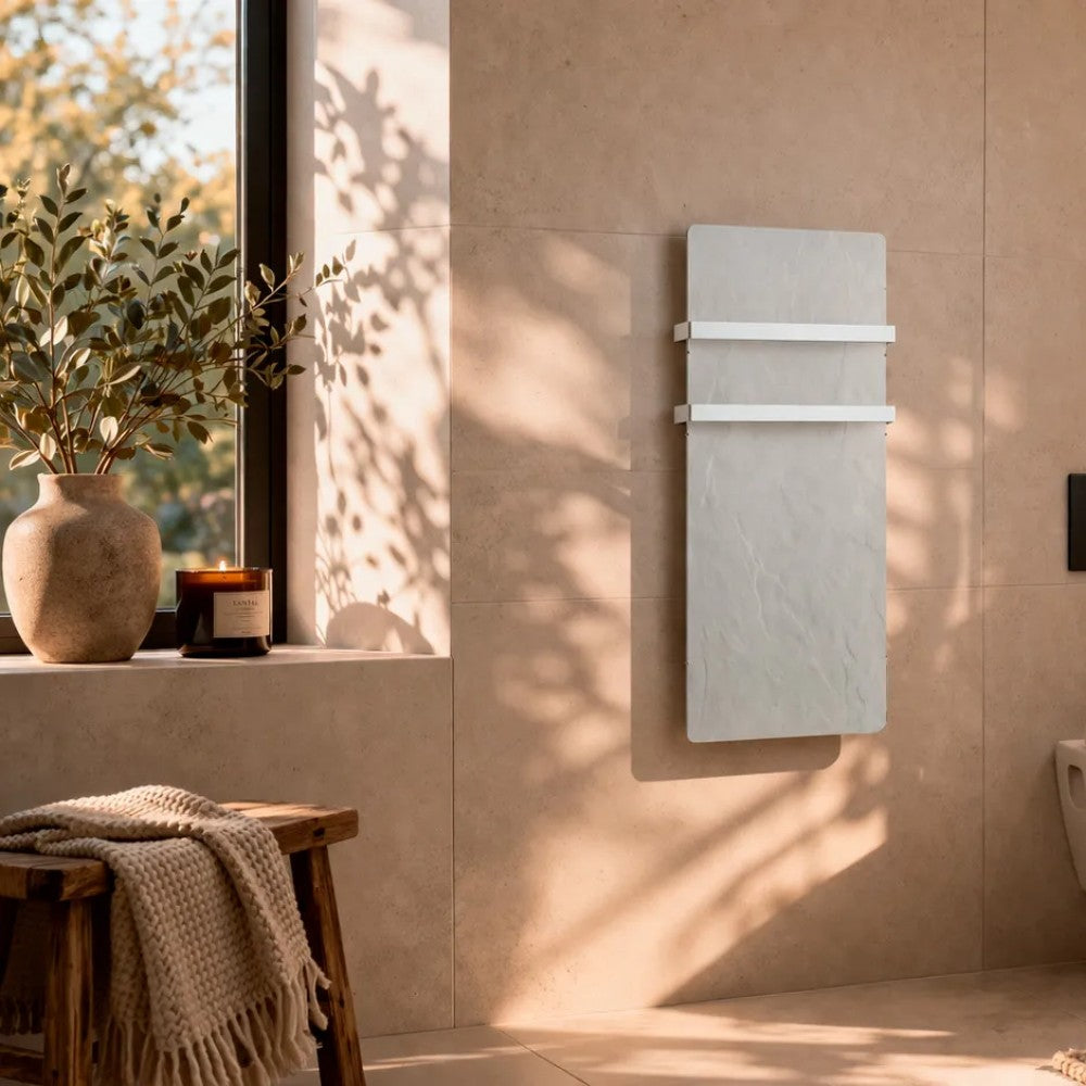 Toallero eléctrico Climastar Silicium Touch BQ10RLA, 1000 W vertical Blanco Quartz
