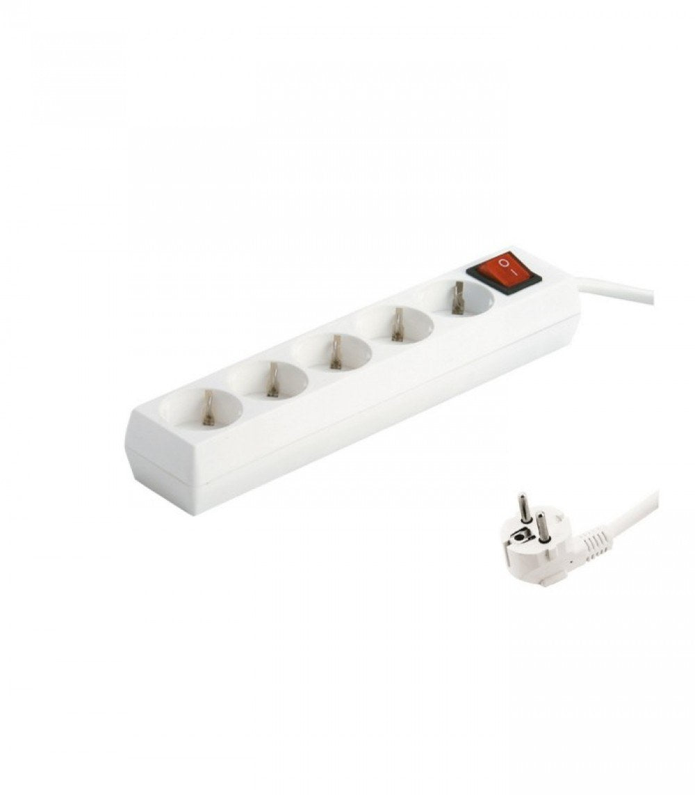 Base múltiple Electrobilsa con interruptor de 4, 5 o 6 tomas con toma de tierra, cable de 1,5 m