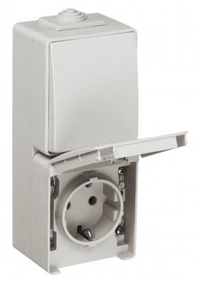 Conmutador con base de enchufe schuko vertical Efapel serie Estanca 48 IP65