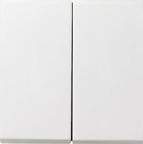 Doble interruptor de pulsación Gira F100 blanco brillo – ref. 312500 + 329570