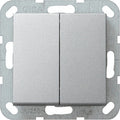 Doble conmutador basculante Gira E2 aluminio – ref. 310800 + 329526