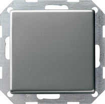 Interruptor-conmutador de pulsación Gira E2 plano acero inoxidable – ref. 312600 + 3496600