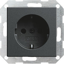 Base de enchufe Schuko Gira E2 plano antracita – ref. 418328