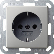 Base de enchufe Schuko Gira E2 plano acero inoxidable – ref. 4183600