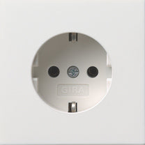 Base de enchufe Schuko Gira F100 blanco brillo – ref. 418370