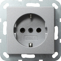 Base de enchufe Schuko Gira E2 aluminio – ref. 418326
