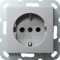 Base de enchufe Schuko Gira E2 plano aluminio – ref. 418326