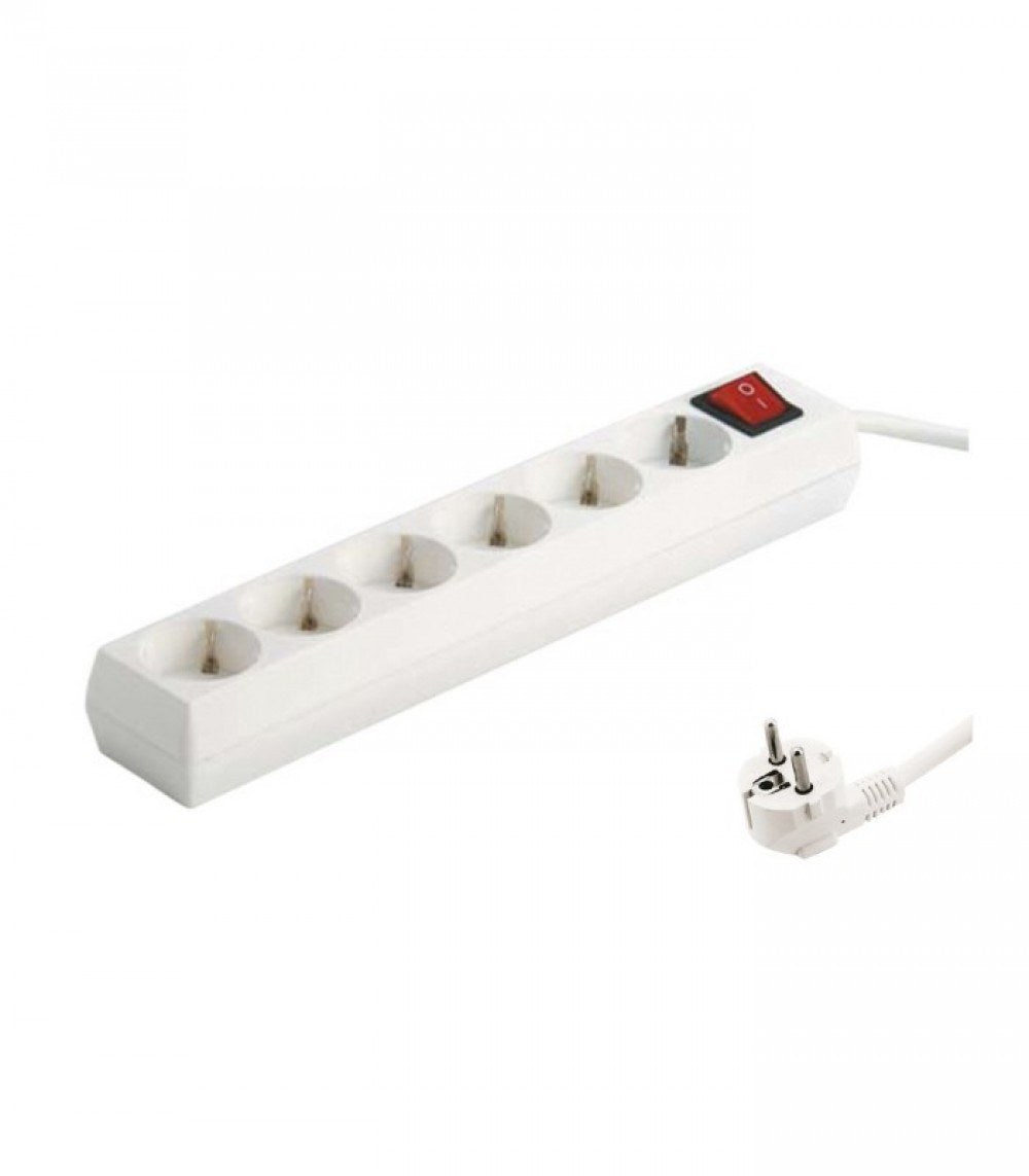 Base múltiple Electrobilsa con interruptor de 4, 5 o 6 tomas con toma de tierra, cable de 1,5 m
