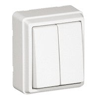 Doble conmutador Efapel serie 3700 de superficie