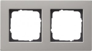 Marco de 2 elementos Gira E2 plano aluminio – ref. 0212255