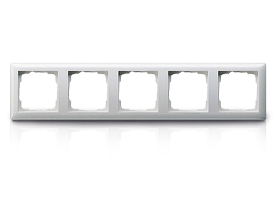 Marco de 5 elementos Gira Standard 55 blanco brillo, blanco mate o crema