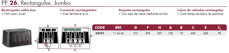 Arqueta rectangular Jumbo con tornillo Cepex 02675