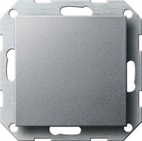 Tapa ciega con anillo de fijación Gira E2 aluminio – ref. 026826