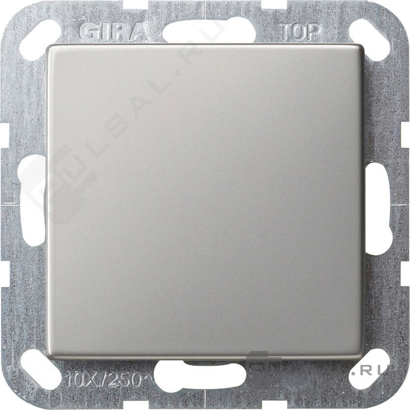 Tapa ciega con anillo de fijación Gira E2 plano acero inoxidable – ref. 0268600