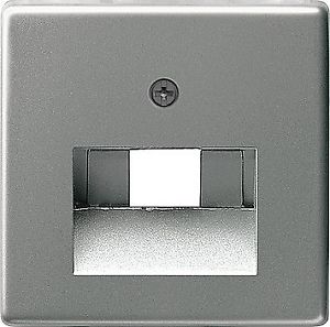 Toma de teléfono RJ45 Cat 3 Gira E2 plano acero inoxidable – ref. 017900 + 0284600