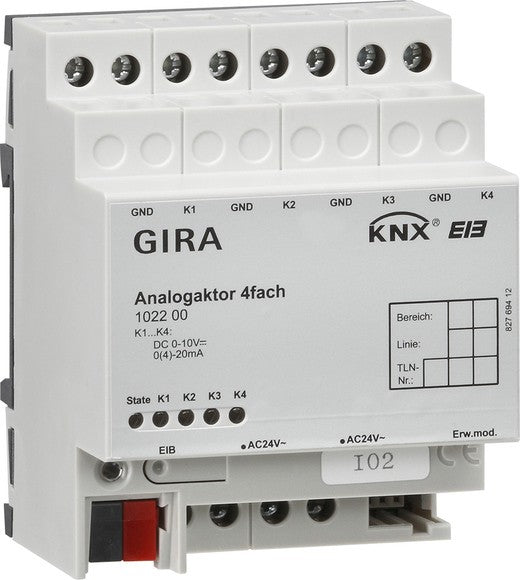 Actuador analógico de 4 elementos para KNX Gira – ref. 102200