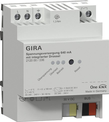 Alimentación eléctrica de 160 mA con bobina de choke integrada para KNX Gira – ref. 212000
