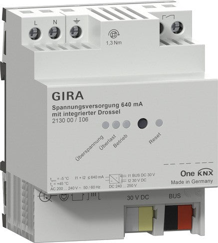 Alimentación eléctrica de 640 mA con bobina de choke integrada para Gira One y KNX Gira – ref. 213000
