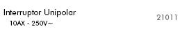 Interruptor unipolar Efapel Mec 21 – ref. 21011