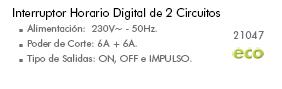Interruptor horario digital 2 circuitos Efapel Mec 21 – ref. 21042