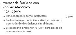 Interruptor de persiana con bloqueo Efapel Mec 21 – ref. 21291
