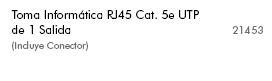 Toma de datos RJ45 Cat 5e UTP Efapel Mec 21 – ref. 21453