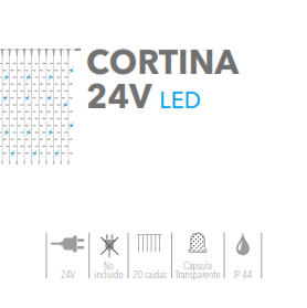 Cortina LED 24 V de 2 x 2 m