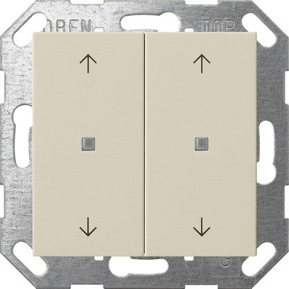 Pulsador con tecla basculante de 2 elementos y símbolos de flecha para Gira One y KNX System 55 Gira – 8 colores