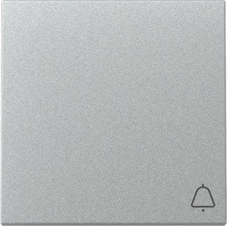 Pulsador de timbre con símbolo de campana Gira E2 aluminio – ref. 315100 + 328626