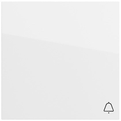 Pulsador de timbre con símbolo de campana Gira F100 blanco brillo – ref. 315100 + 328670