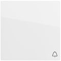 Pulsador de timbre con símbolo de campana Gira F100 blanco brillo – ref. 315100 + 328670