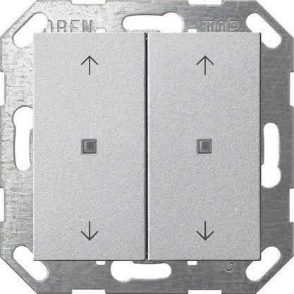Pulsador con tecla basculante de 2 elementos y símbolos de flecha para Gira One y KNX System 55 Gira – 8 colores