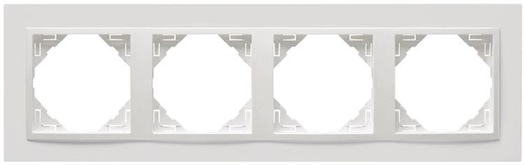 Marco de 4 elementos Logus 90 Animato blanco Efapel – ref. 90940TBB