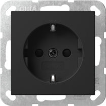 Base de enchufe Schuko Gira E2 negro mate o gris mate