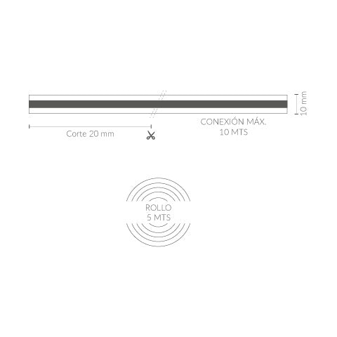Tira LED COB RGB IC Magic Strip LDV 24 V de 15 W/m, rollo de 5 m