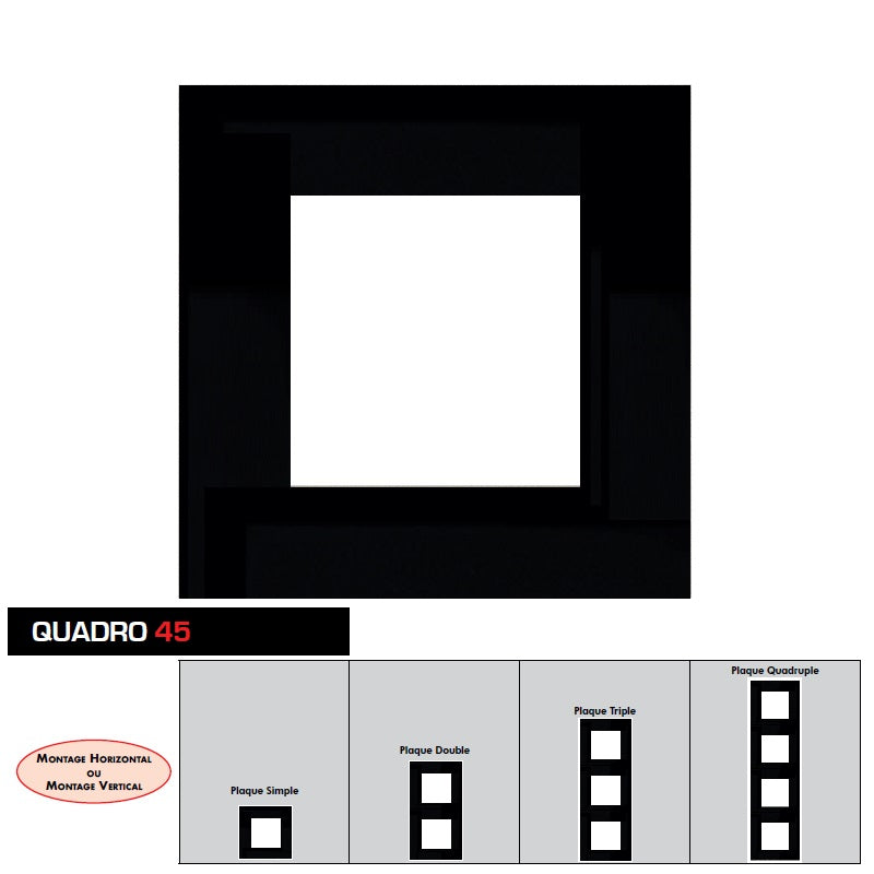 Marcos Quadra negro mate Efapel – de 1 a 4 elementos