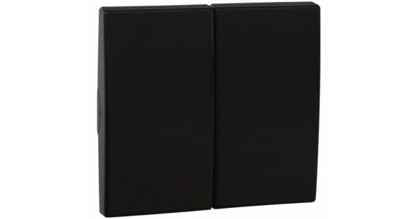 Tecla doble Apolo 5000 negro mate Efapel – ref. 50611TPM
