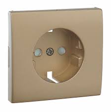 Tapa con protección para base schuko Apolo 5000 champán Efapel – ref. 50632TCH