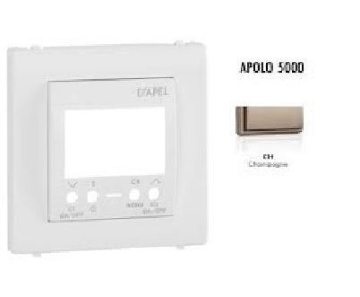 Tapa para interruptor horario digital de 1 circuito Apolo 5000 champán Efapel – ref. 50743TCH