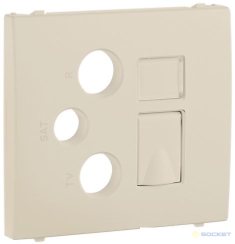 Tapa para toma multimedia R-TV-SAT y RJ45 Apolo 5000 marfil Efapel – ref. 50770TMF