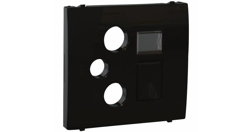 Tapa para toma multimedia R-TV-SAT y RJ45 Apolo 5000 negro mate Efapel – ref. 50770TPM