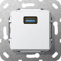 Cargador USB doble tipo A/A Gira F100 blanco brillo – ref. 235900 + 0276112