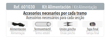 Kit de alimentación para hilo luminoso