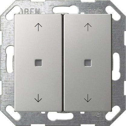 Pulsador con tecla basculante de 2 elementos y símbolos de flecha para Gira One y KNX System 55 Gira – 8 colores