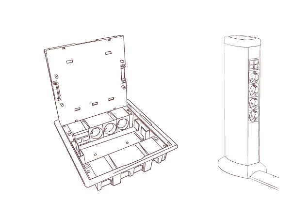 Caja de suelo 4 módulos Efapel