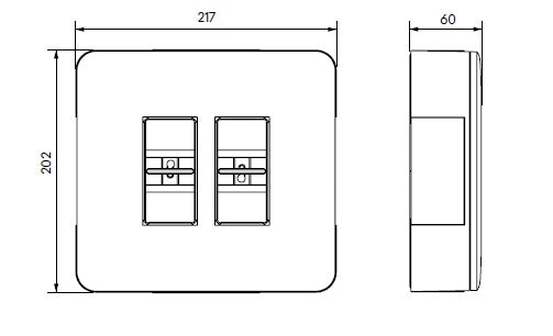 Puesto de trabajo de superficie 2x4 + 4x4 módulos Efapel