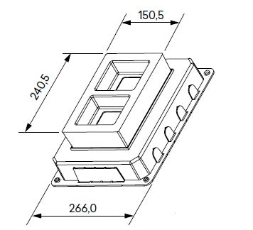 Caja de empotrar para caja de suelo de 8 módulos Efapel