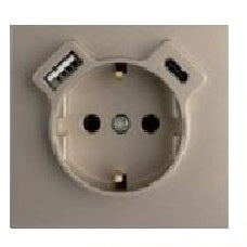 Tapa para base schuko con USB A y USB C Logus 90 marfil Efapel – ref. 90630TMF